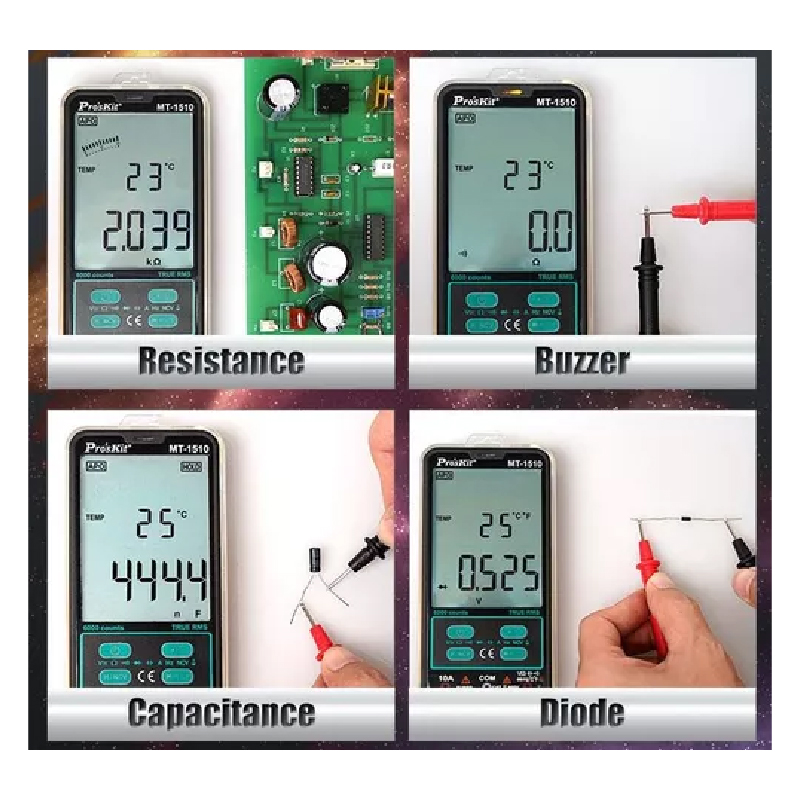 MT-1510 MULTIMETRO PROSKIT TRUE RMS 10F-30R PROSKIT - Imagen 2