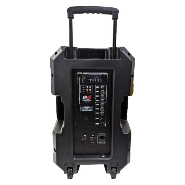CABINA ACTIVA 15” JP-6715ADX-CB CON BATERÍA 2 VÍAS USB/BLUETOOTH/SD/FM – 2000 WATTS CON MICRÓFONO – JP AUDIO - Image 3