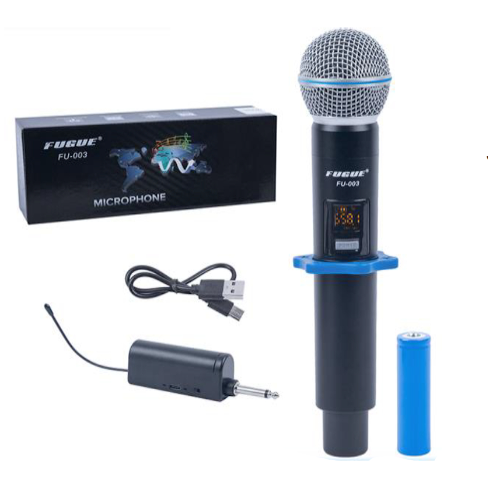 FU-003 - MICROFONO INALAMBRICO UHF RECARGABLE MANO FUGUE