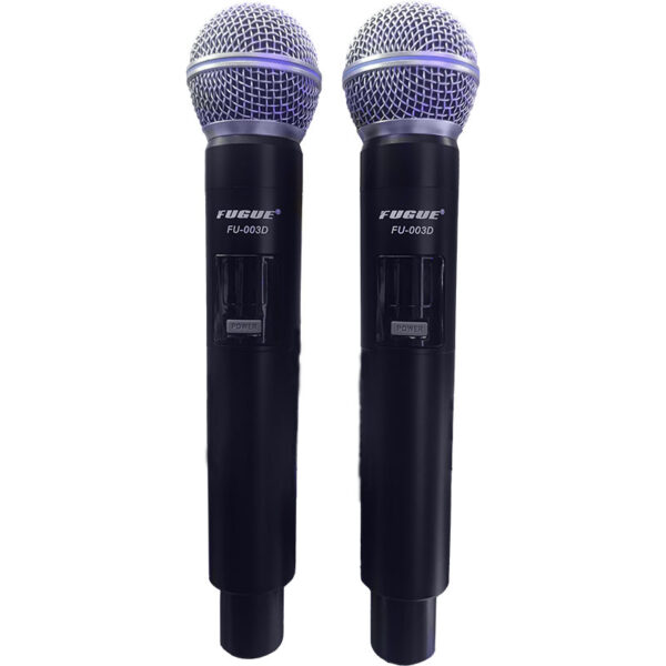 FU-003D - MICROFONO INALAMBRICO UHF RECARGABLE DOBLE MANO FUGUE